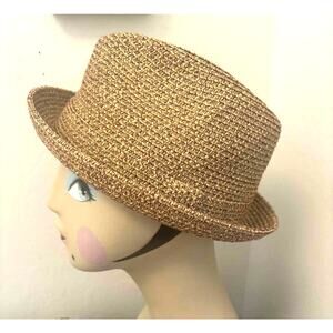 Bailey of Hollywood “Billy” Braided Straw Fedora Hat Brown Tan Size Large ~ EUC!